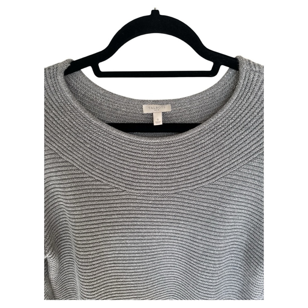 Talbots Womens Size S Gray/Silver Knit Pullover Sweater Cotton Blend - Picture 2 of 5